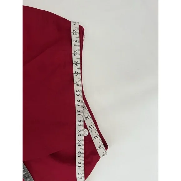 Ann Taylor Vintage Red Mini Skort Size 8 Linen Blend Feminine Vacation Preppy - Picture 11 of 12